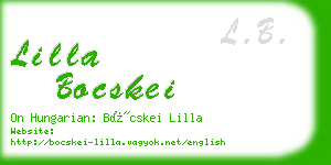 lilla bocskei business card